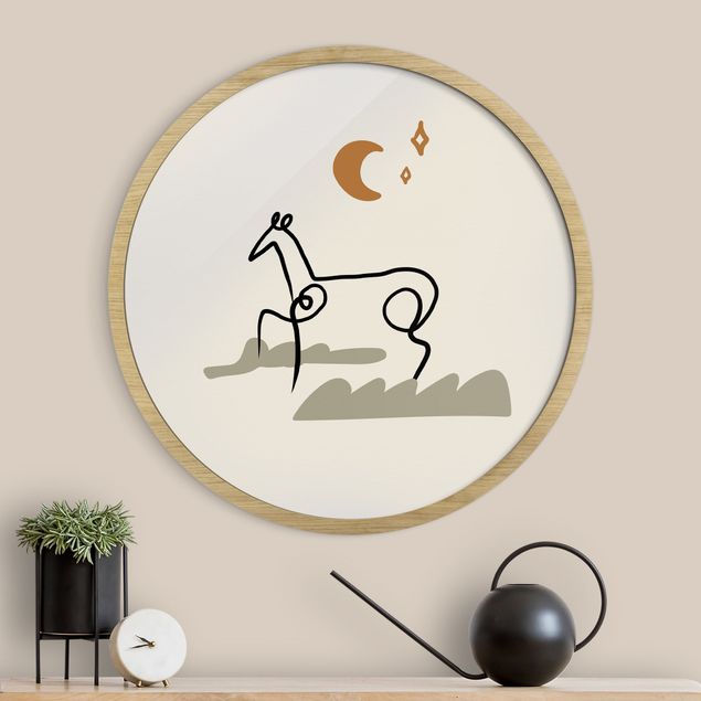 Rond schilderijen Interpretazione di Picasso - Il cavallo