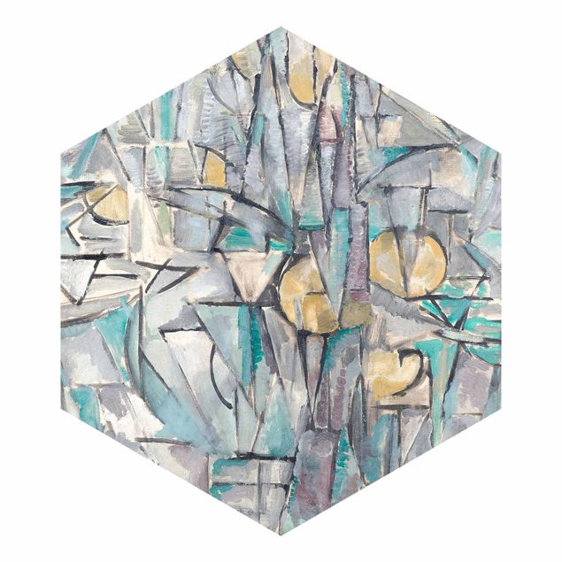 Hexagon Behang Piet Mondrian - Composition X