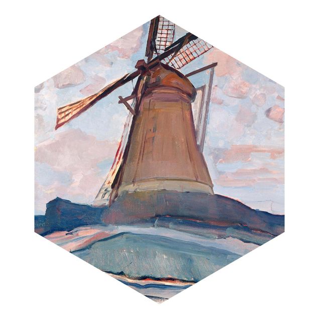Hexagon Behang Piet Mondrian - Windmill