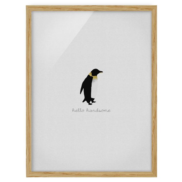 Ingelijste posters Penguin Quote Hello Handsome