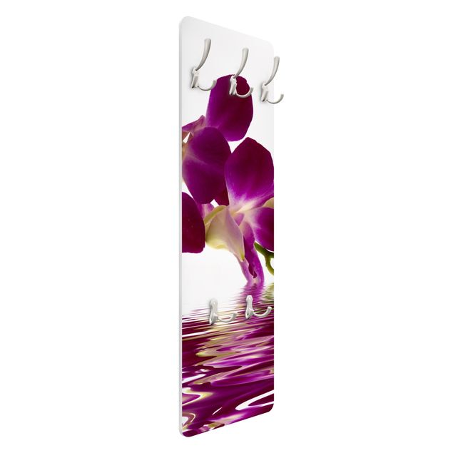 Wandkapstokken houten paneel Pink Orchid Waters