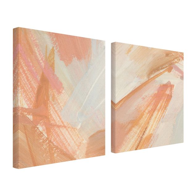 Natuurlijk canvas schilderijen - 2-delig  Pink And Vanilla