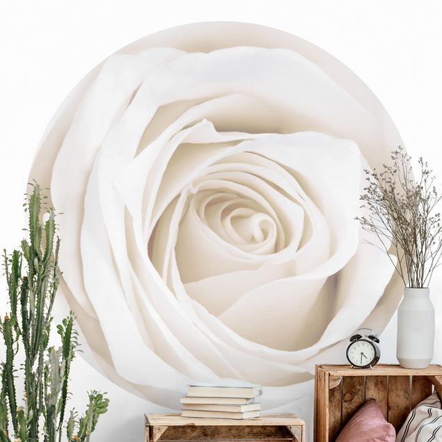 Behangcirkel Pretty White Rose
