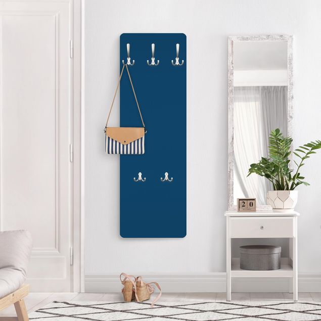 Wandkapstokken houten paneel Prussian Blue