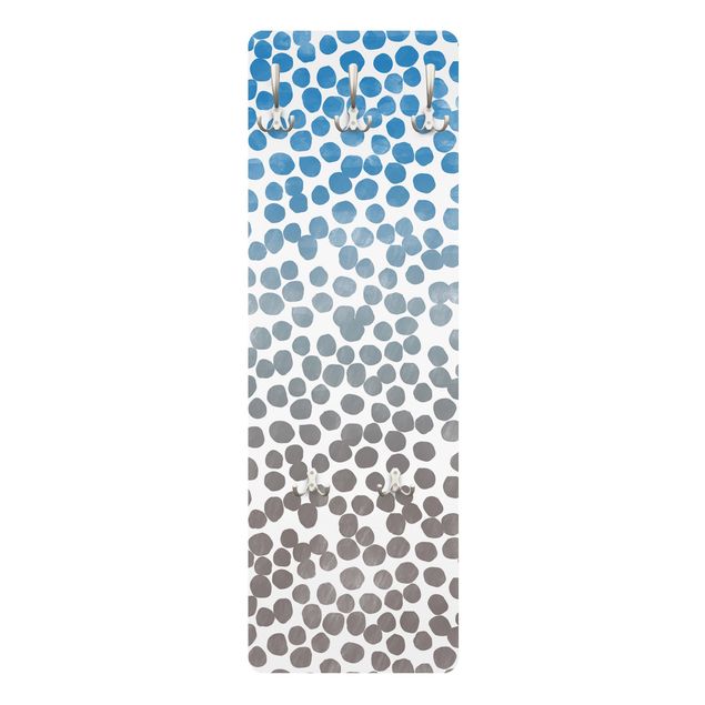 Wandkapstokken houten paneel Dot pattern Blue Gray - Colour gradient