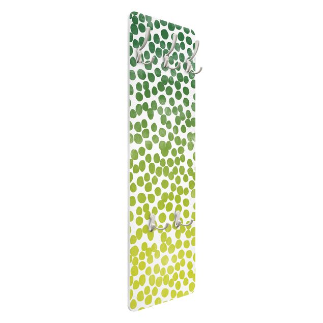 Wandkapstokken houten paneel Dot pattern GreenYellow - Colour gradient