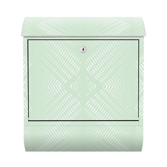 Brievenbussen Rhombic Pattern With Stripes In Mint Colour