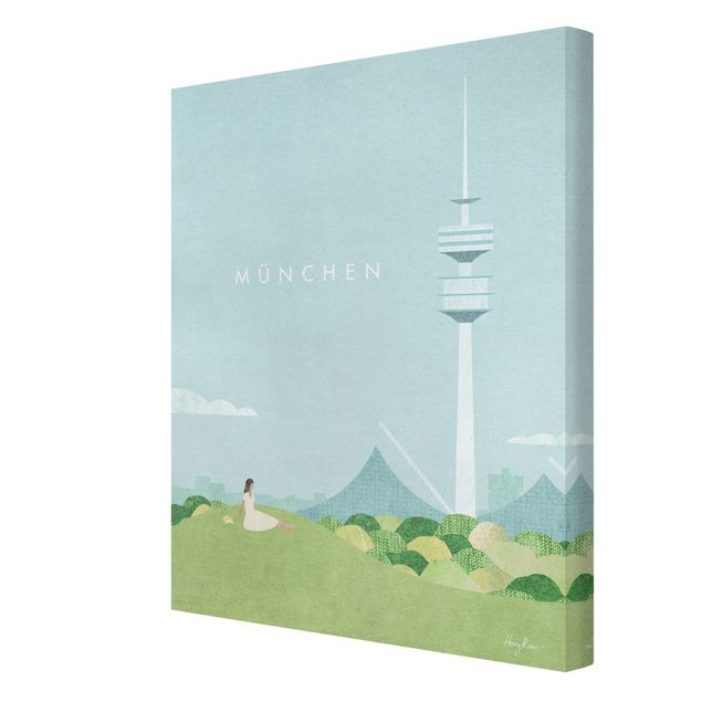 Canvas schilderijen - Travel poster - Munich