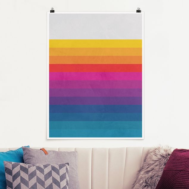 Posters Retro Rainbow Stripes