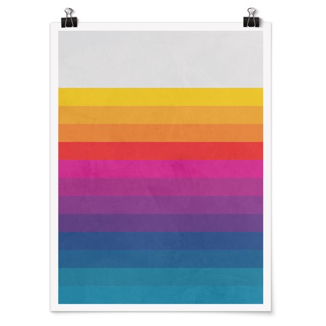Posters Retro Rainbow Stripes