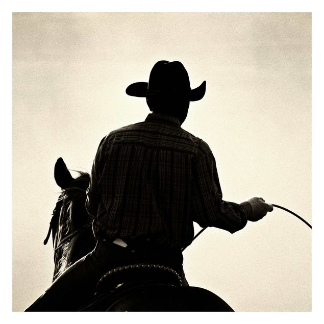 Fotobehang Riding Cowboy