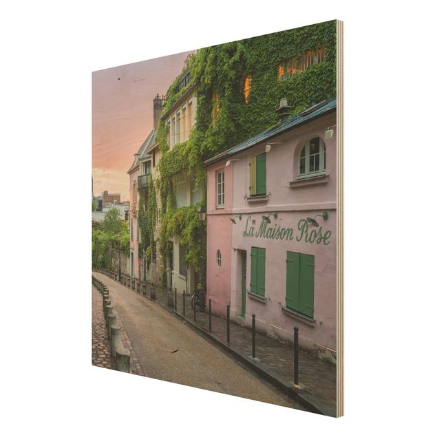 Houten schilderijen Rose Coloured Twilight In Paris