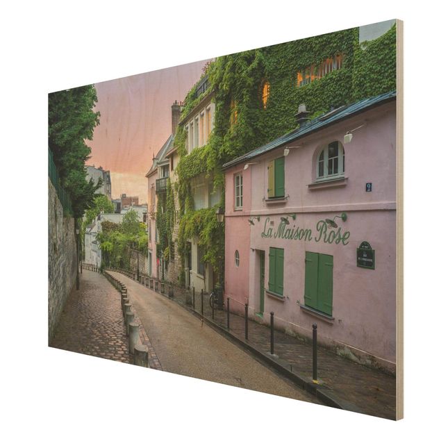 Houten schilderijen Rose Coloured Twilight In Paris