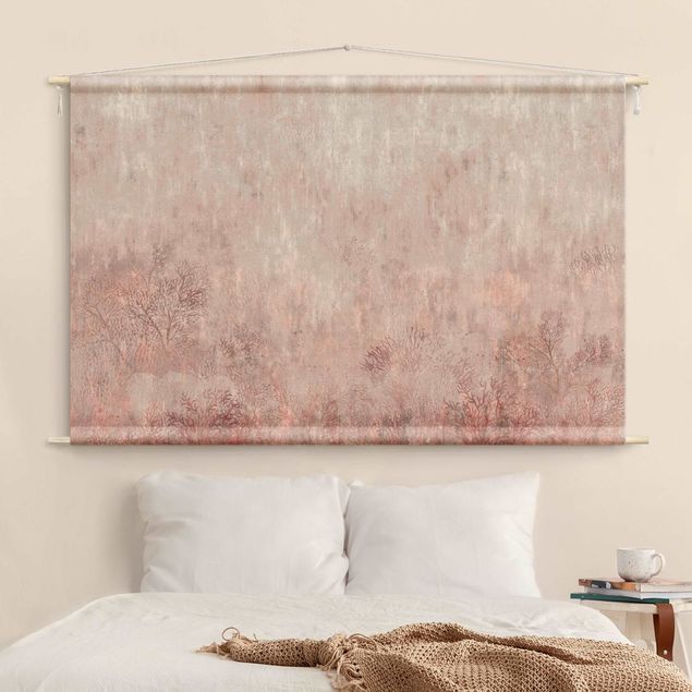 Wandkleed xxl Light Pink Coral Bed