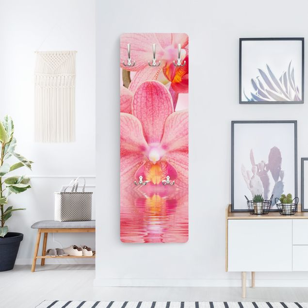Wandkapstokken houten paneel Light Pink Orchid On Water