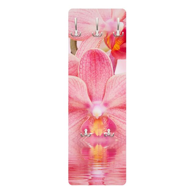 Wandkapstokken houten paneel Light Pink Orchid On Water