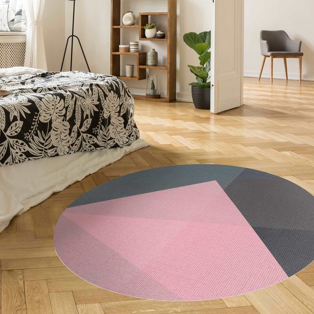 Abstract vloerkleed Pink Transparency Geometry