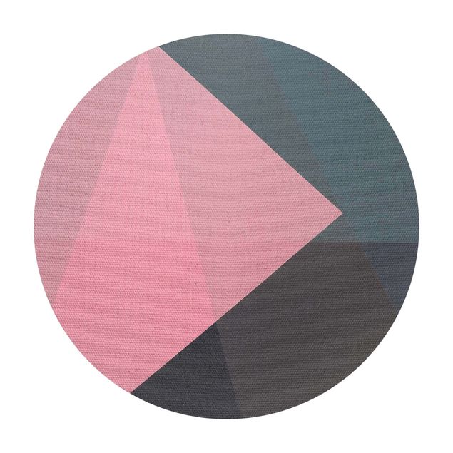 Rond vinyl tapijt Pink Transparency Geometry