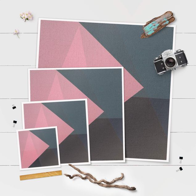 Posters Pink Transparency Geometry