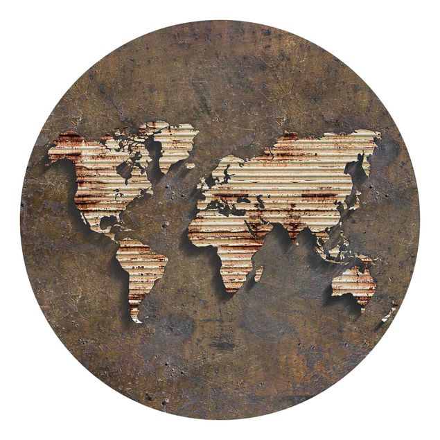 Behangcirkel Rust World Map