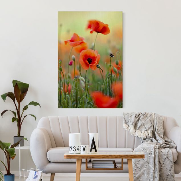 Akoestisch schilderij - Red Summer Poppy