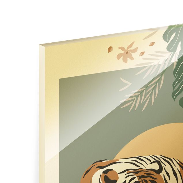 Glasschilderijen Safari Animals - Tiger
