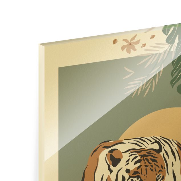Glasschilderijen Safari Animals - Tiger