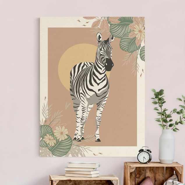 Canvas schilderijen - Goud Safari Animals - Zebra