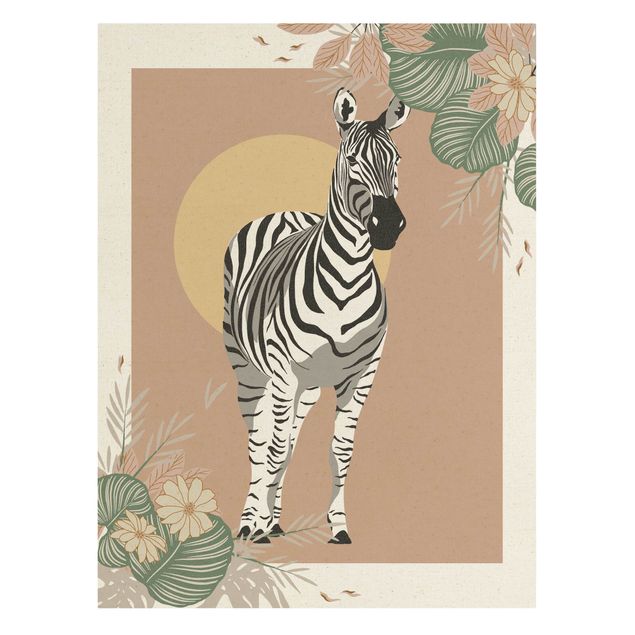 Canvas schilderijen - Goud Safari Animals - Zebra