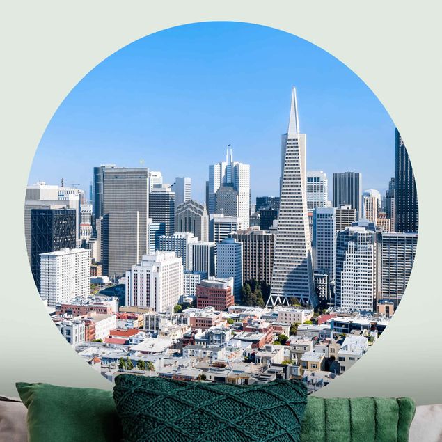 Behangcirkel San Francisco Skyline