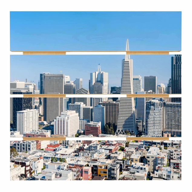 Houten schilderijen op plank San Francisco Skyline