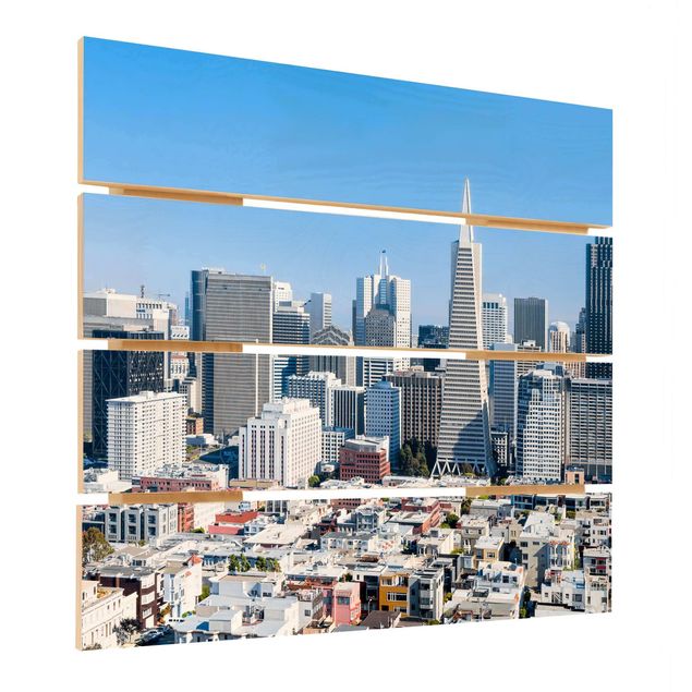 Houten schilderijen op plank San Francisco Skyline