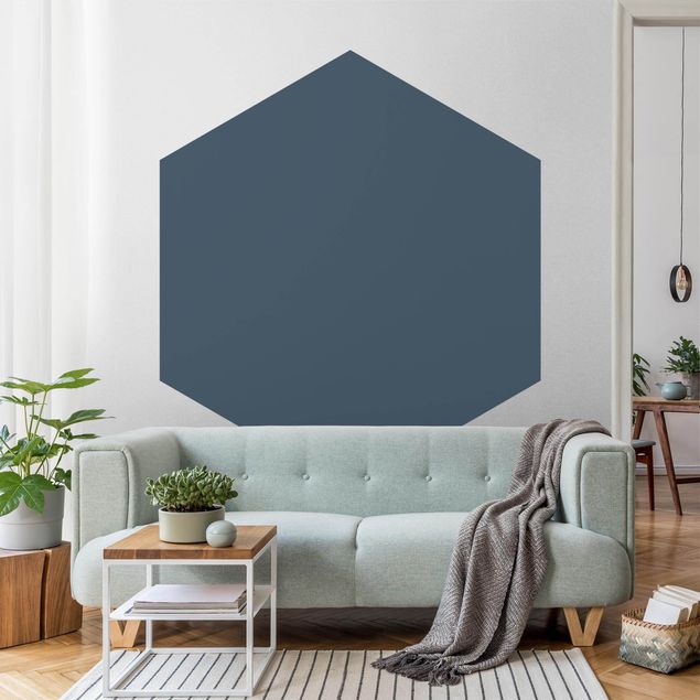 Hexagon Behang Slate Blue