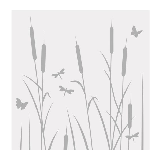 Raamfolie - Reed With Dragonflies And Butterflies II