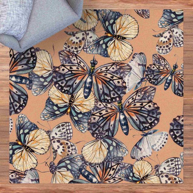 moderne vloerkleden Swarm Of Butterflies Moth