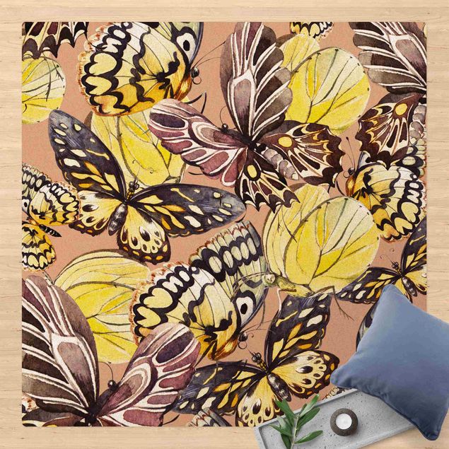 Vloerkleed jungle Swarm Of Butterflies Brimstone Butterfly