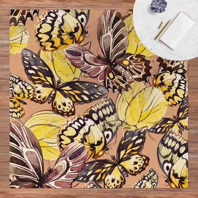 Vloerkleed modern Swarm Of Butterflies Brimstone Butterfly