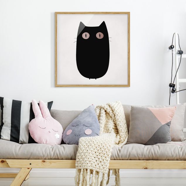 Ingelijste posters Black Cat Illustration