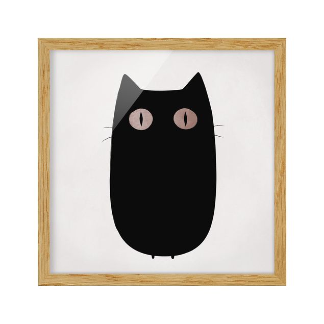 Ingelijste posters Black Cat Illustration