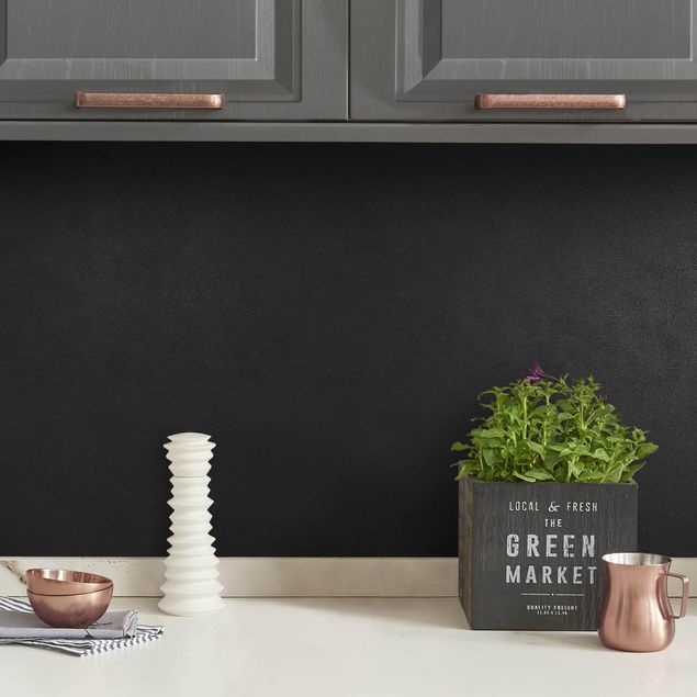 Achterwand voor keuken eenkleurig Black Leather