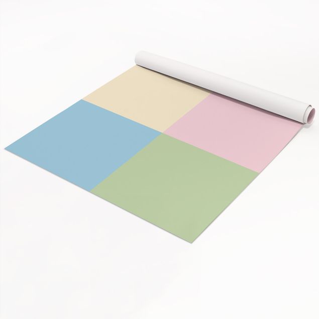 Meubelfolien - Set of 4 Squares Pastel colours - Cream Rose Pastel Blue Mint