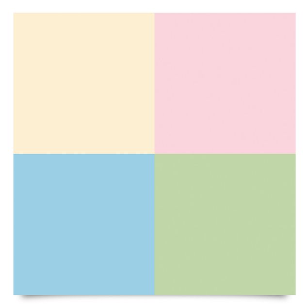 Meubelfolien - Set of 4 Squares Pastel colours - Cream Rose Pastel Blue Mint