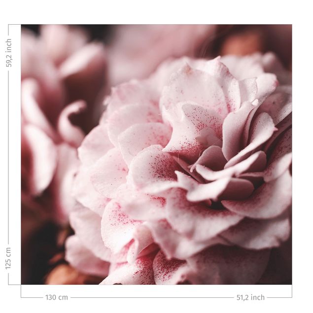 bloem gordijnen Shabby Light Pink Rose Pastel