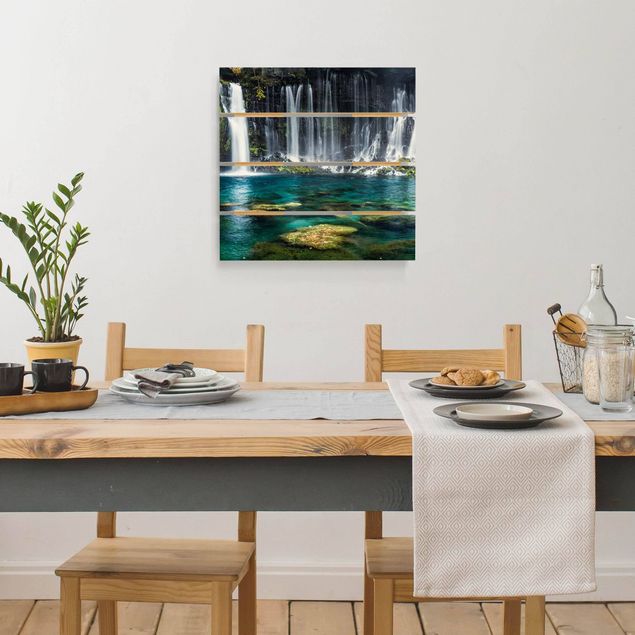 Houten schilderijen op plank Shiraito Waterfall