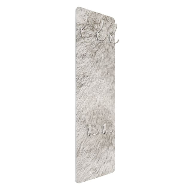 Wandkapstokken houten paneel Silver Fox