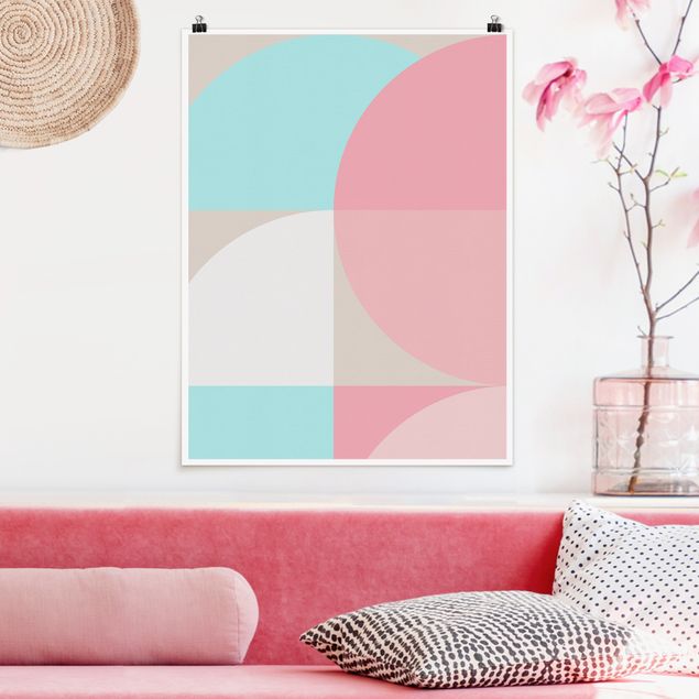 Posters Scandinavian Shapes In Pastel ll