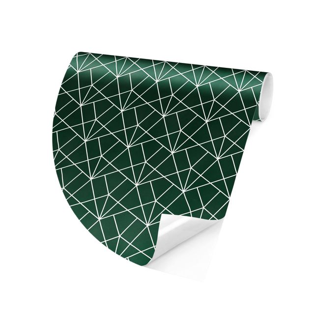 Behangcirkel Emerald Art Deco Line Pattern