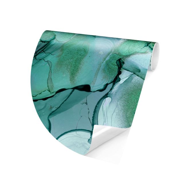 Behangcirkel Emerald-Coloured Storm II