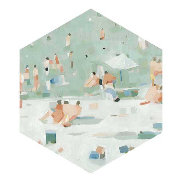 Hexagon Behang Summer Confetti I
