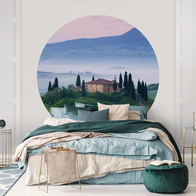 Behangcirkel Sunrise In Tuscany